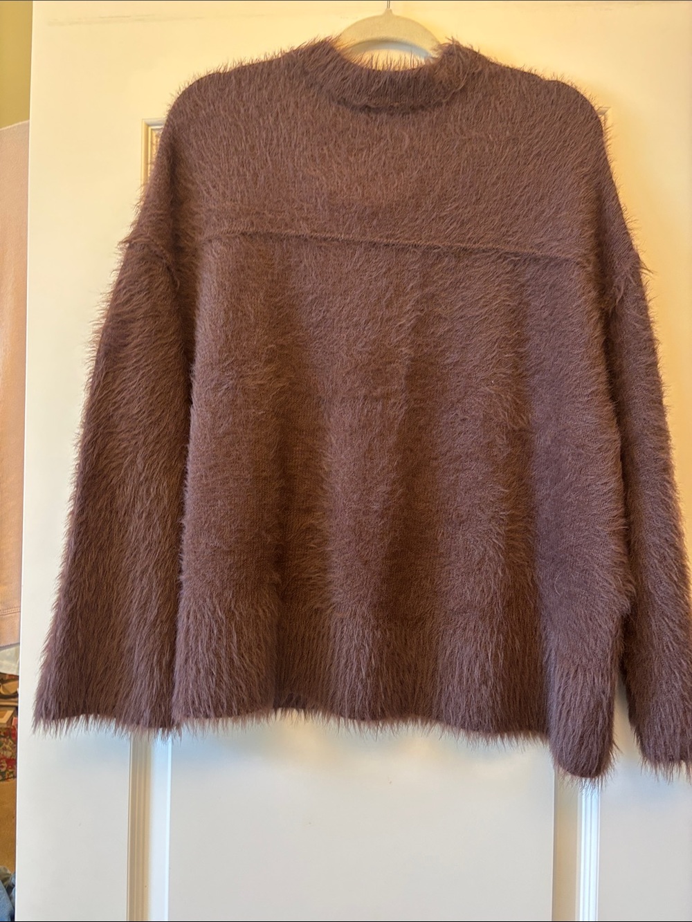 Free People Plush Crewneck Sweater in Mauve Brown - Picture 3 of 6